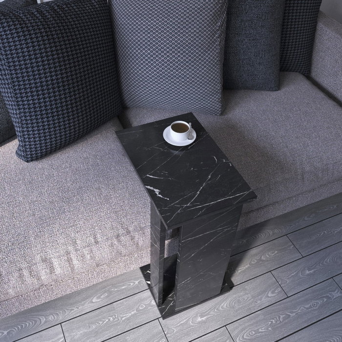 Hanah Home Pasific C Mesa Auxiliar Blanco y Negro 30x61x43 cm